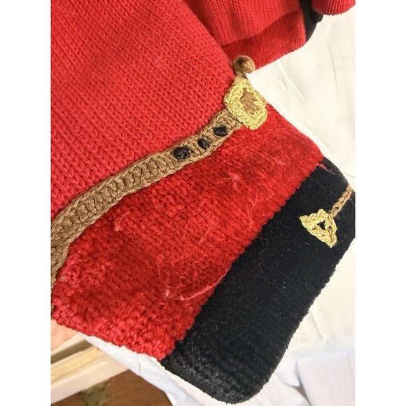 VTG Berek By Takako Sakon Red Equestrian Long Sleeve Horse Cardigan FLAWS Sz L - Picture 9 of 16